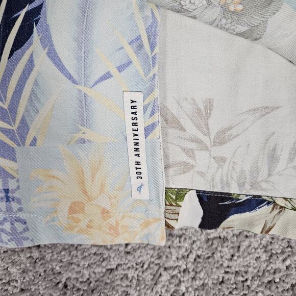 Tommy Bahama Hawaiian Shirt Mens 2XLB Blue Silk 30th Anniversary Passport - Picture 3 of 11